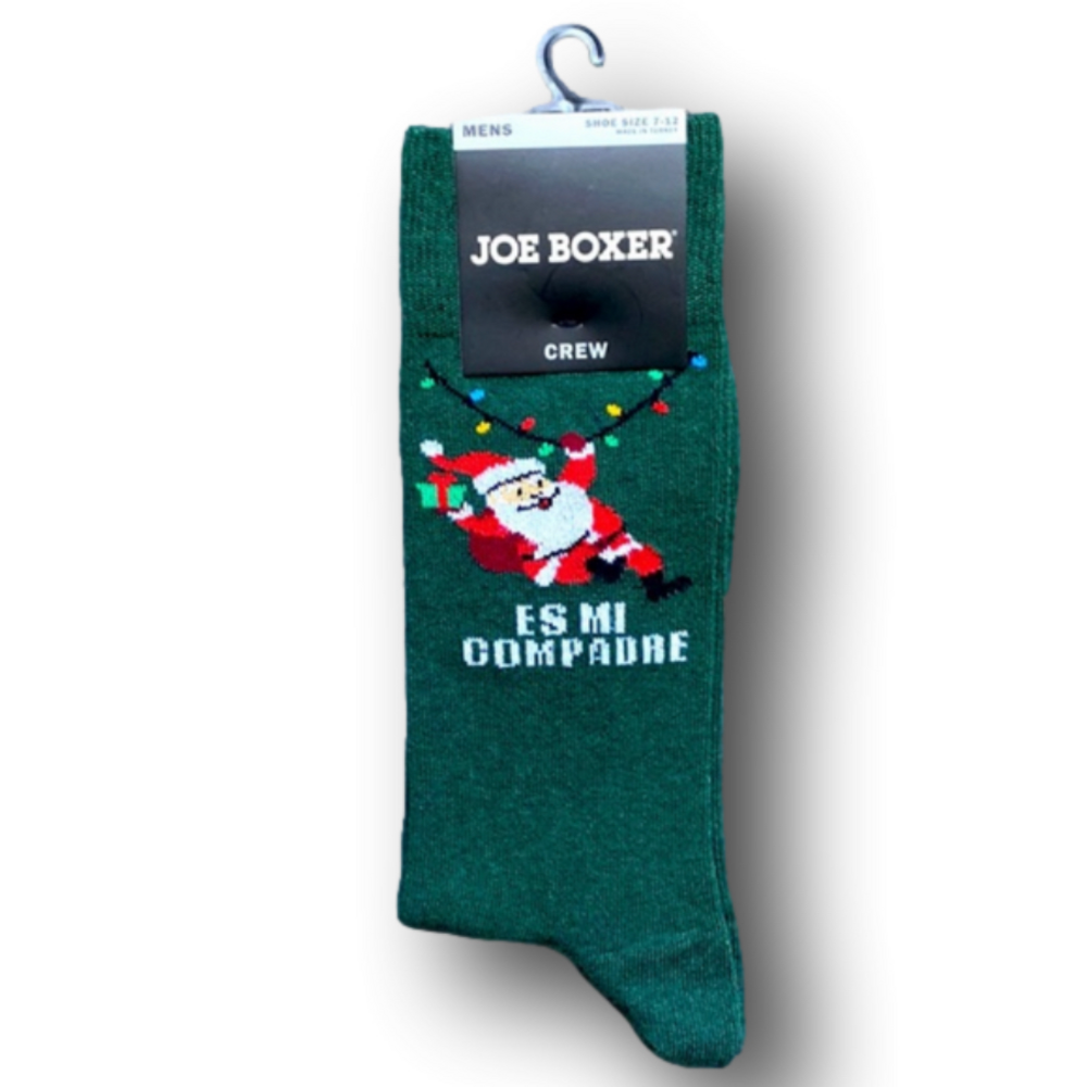 3/$18 Santa “Es Mi Compadre” Christmas Holiday Funny Socks - Brand New